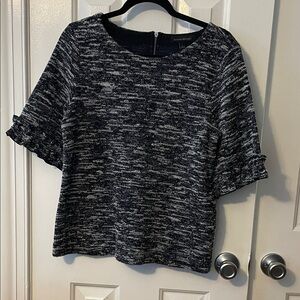 Banana Republic Black and White Textured Blouse